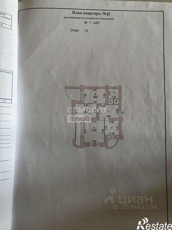 3-комн квартира улица Юных Натуралистов, 7А,  д. 7А