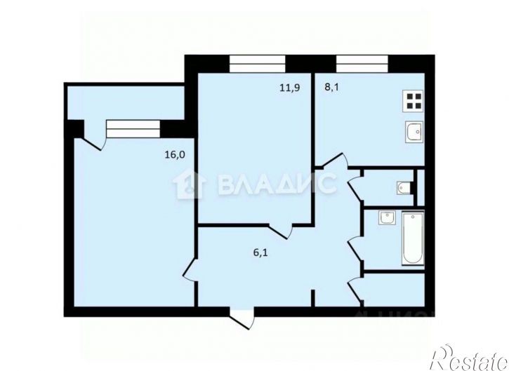 2-комн квартира Депутатская улица, 51А,  д. 51А