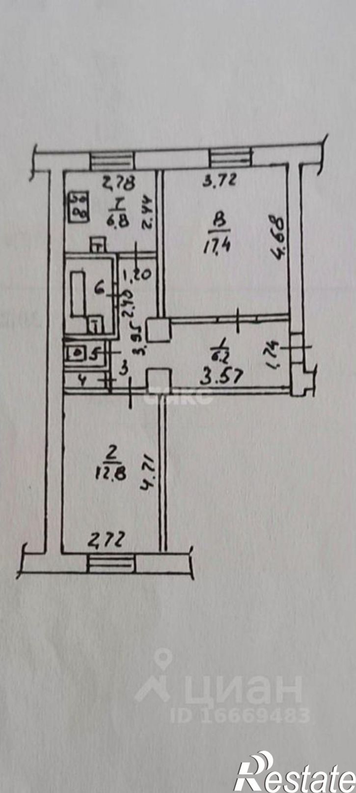 2-комн квартира Интернациональная улица, 19,  д. 19