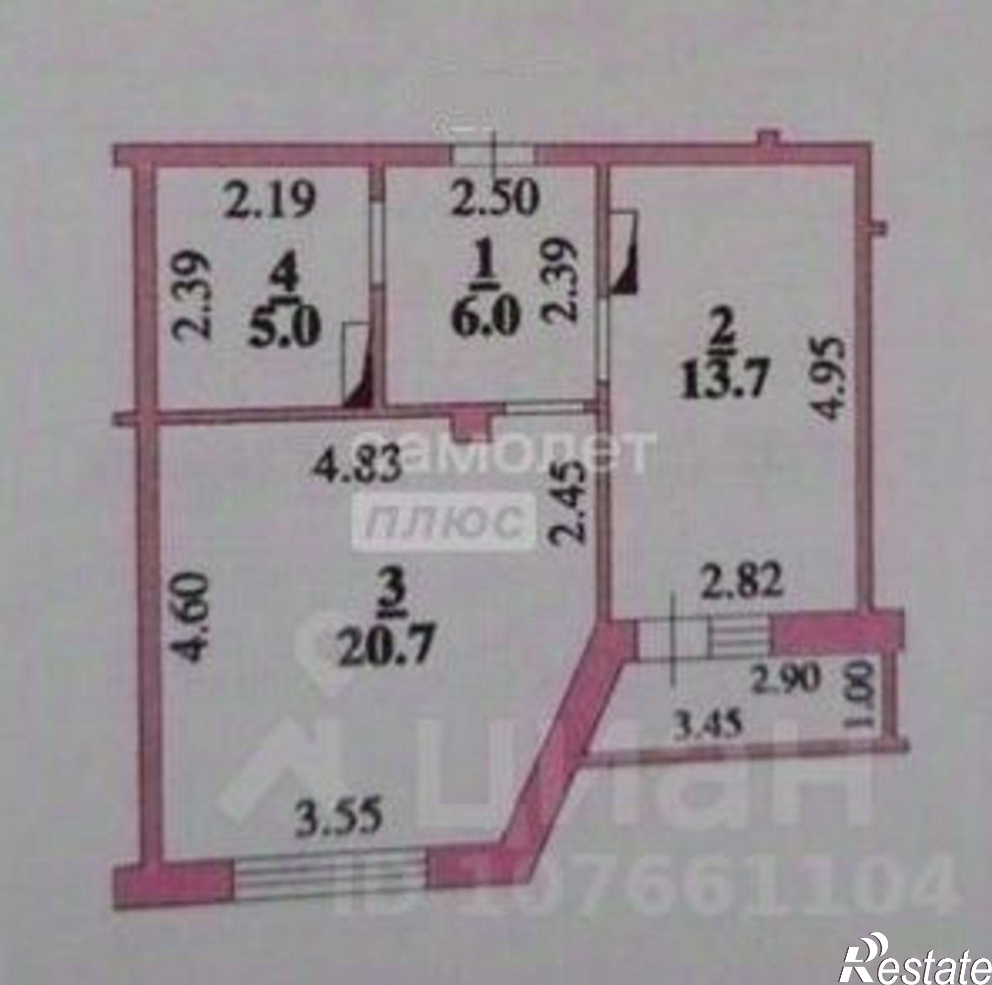 Купить квартиру за 5 600 000 рублей на Липецк г., Октябрьский