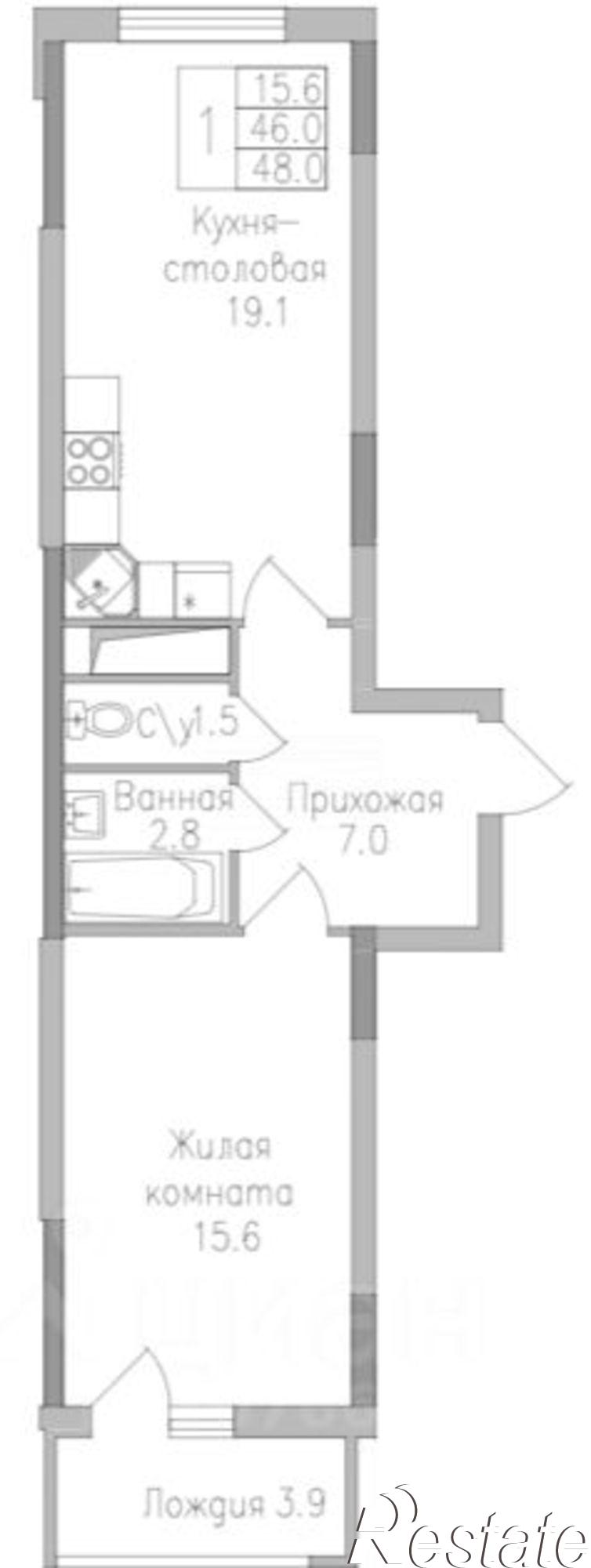 Купить квартиру за 5 424 000 рублей на ул Тельмана, 116А