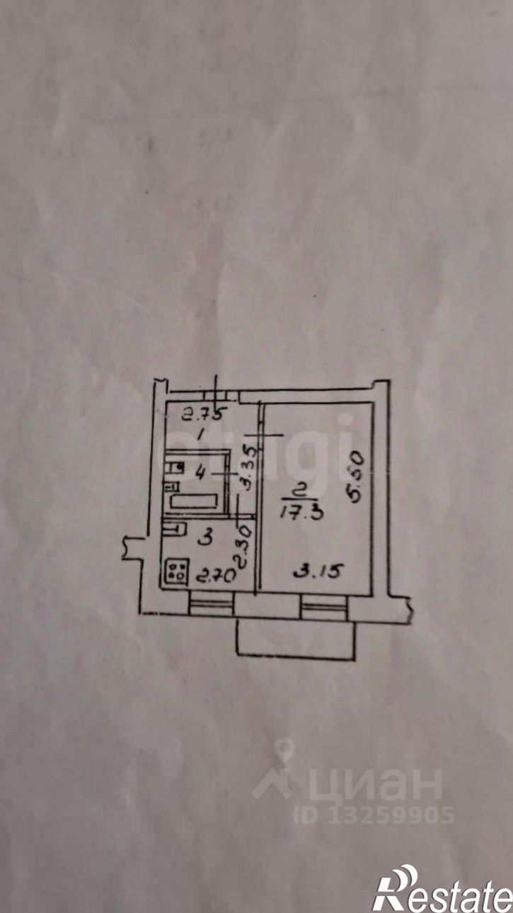 1-комн квартира ул Пришвина, 5,  д. 5