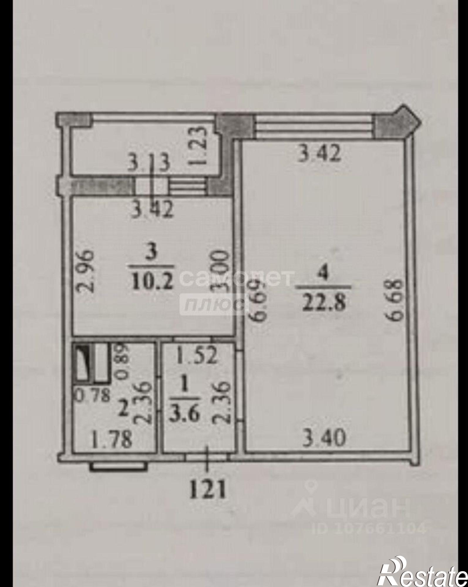 Купить квартиру за 3 700 000 рублей на Агрономическая улица, 4