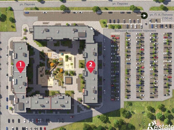 2-комн квартира в новом доме улица Перова