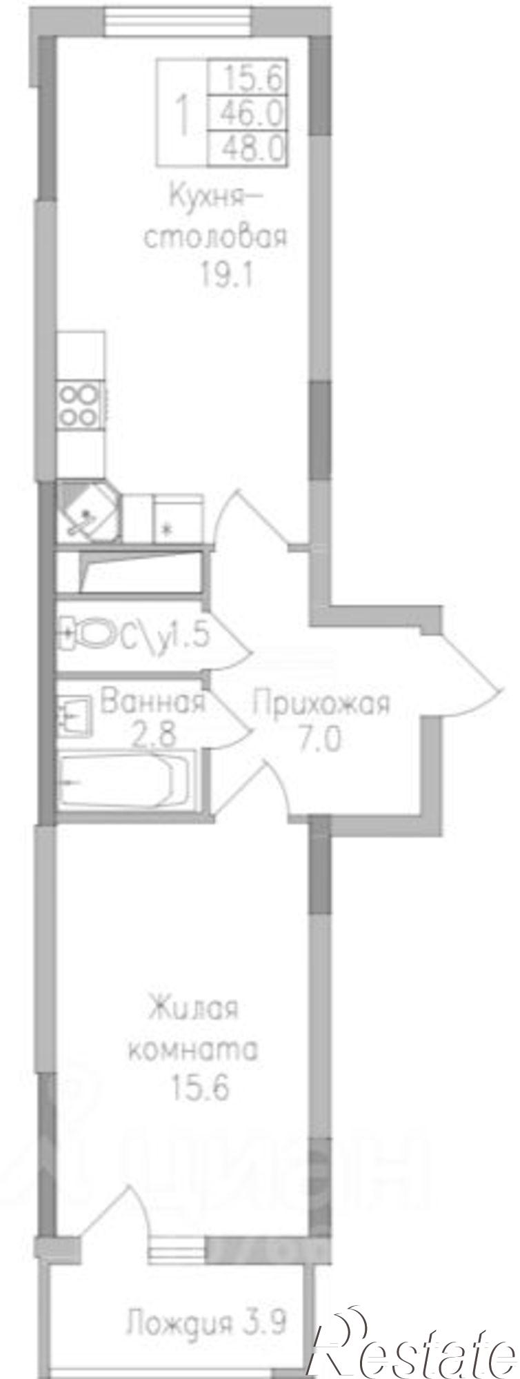 Купить квартиру за 5 424 000 рублей на ул Тельмана, 116А