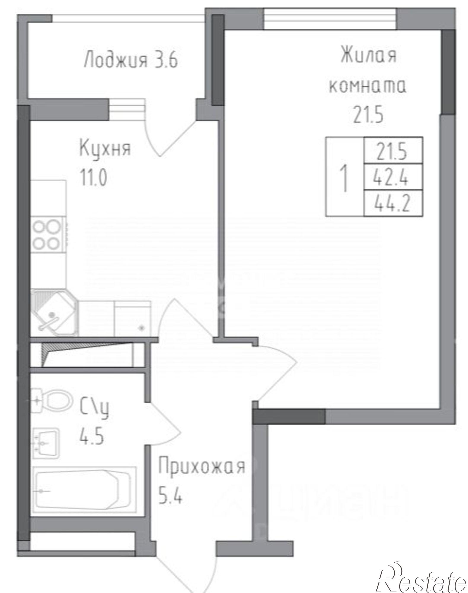 Купить квартиру за 5 424 000 рублей на ул Тельмана, 116А