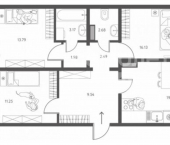 3-комн, 84 кв м, этаж 1/17 улица Перова, 7