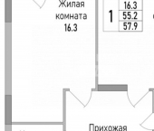 1-комн, 58 кв м, этаж 14/19 ул Тельмана, 164