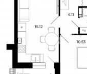 1-комн, 38 кв м, этаж 7/10 Коммунистическая улица, 2