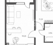 1-комн, 41 кв м, этаж 2/17 улица Перова, 7