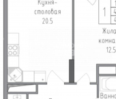 1-комн, 48 кв м, этаж 5/19 ул Тельмана, 164