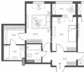 3-комн, 64 кв м, этаж 10/17 ул Перова, 2ж