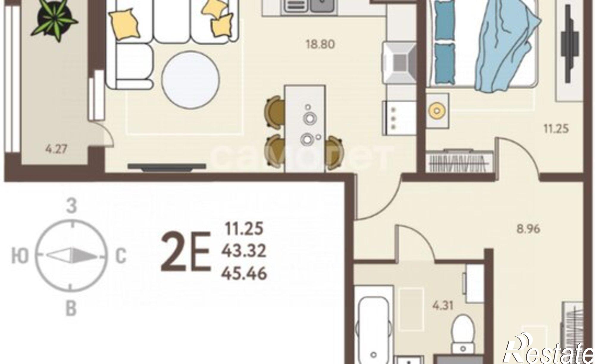 Купить квартиру за 5 364 280 рублей на улица Механизаторов, 15а вл3