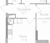 1-комн, 55 кв м, этаж 7/19 ул Тельмана, 164