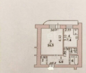 1-комн, 35кв м, этаж 10/16 ул Московская, 151