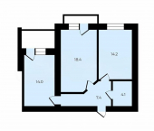 2-комн, 65.6кв м, этаж 11/14 ул Теперика, д. 1