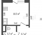 1-комн, 41кв м, этаж 2/18 улица Свиридова, 8А