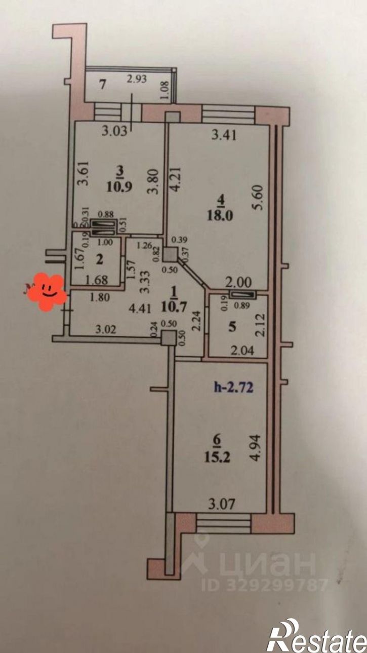 2-комн квартира улица Шевченко, 7,  д. 7