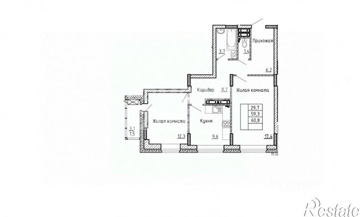 2-комн квартира Московская улица, 159 к2,  д. 159 к2