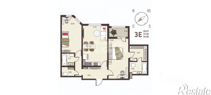 2-комн квартира улица Механизаторов, 15А,  д. 15А