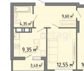 2-комн, 55кв м, этаж 5/17 Боевой проезд, 13