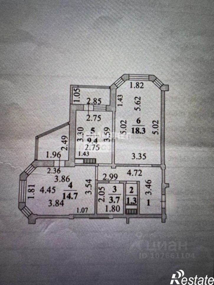 2-комн квартира улица Замятина, 4Б,  д. 4Б