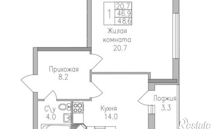 1-комн квартира в новом доме ЖК Поколение