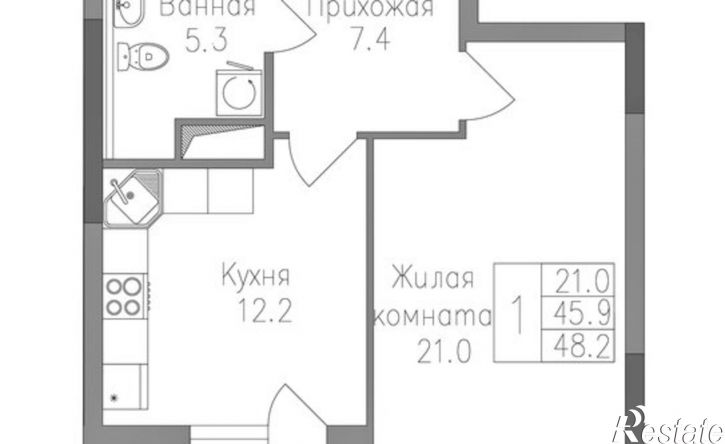 1-комн квартира в новом доме ул Тельмана, 116А,  д. 116А