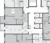 2-комн, 66кв м, этаж 7/25 ул Индустриальная, 1