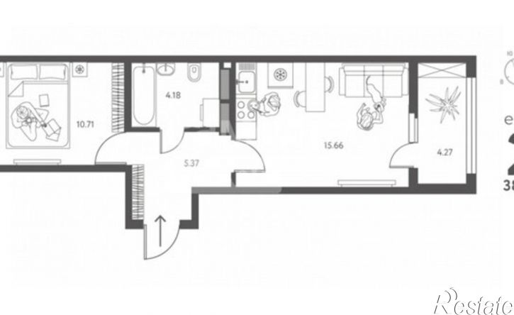 2-комн квартира ул Перова, 2Е,  д. 2Е