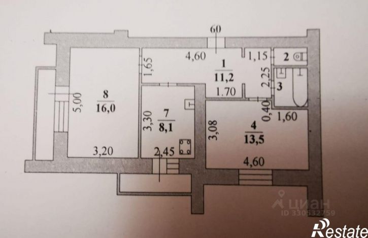 2-комн квартира ул Юных Натуралистов, 15,  д. 15