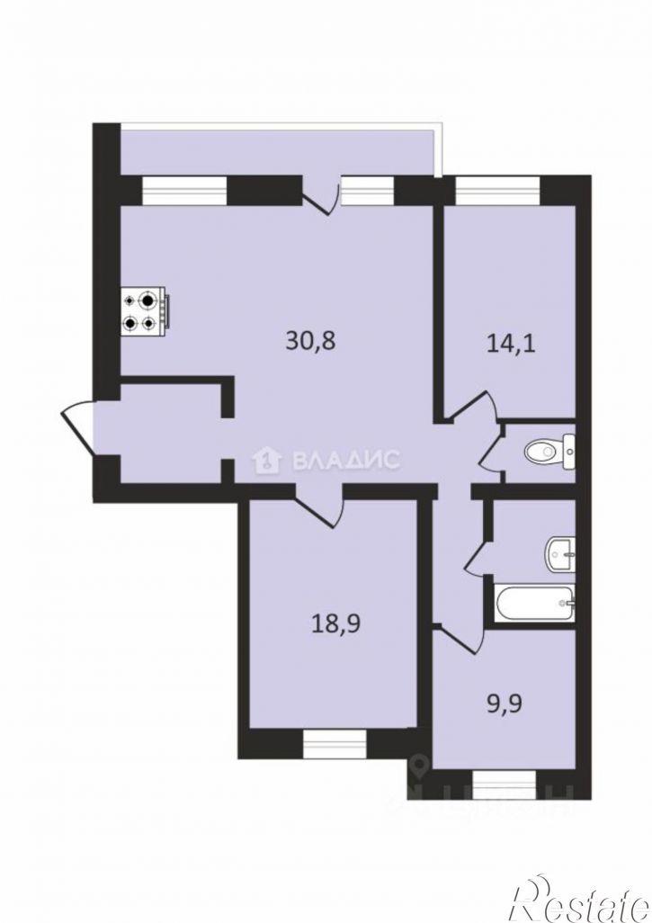 3-комн квартира ул А.Г. Стаханова, 2,  д. 2