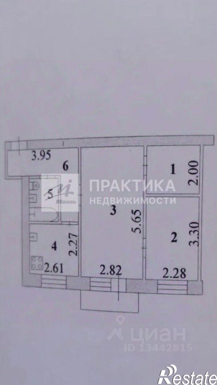 2-комн квартира пр-кт Мира, 6,  д. 6
