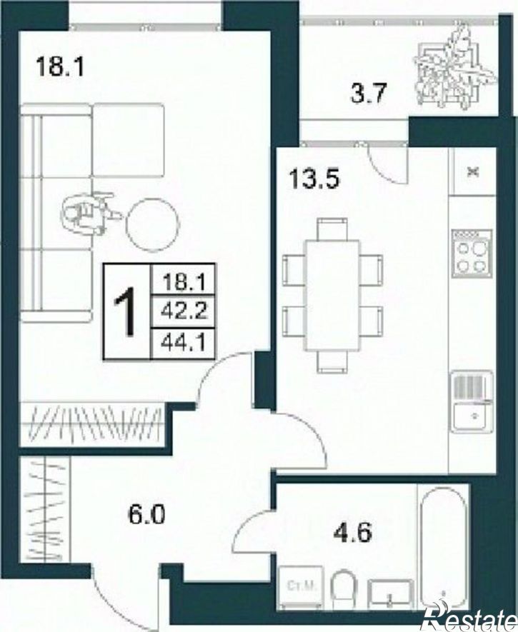 1-комн квартира в новом доме ул Минская, 4в,  д. 4в