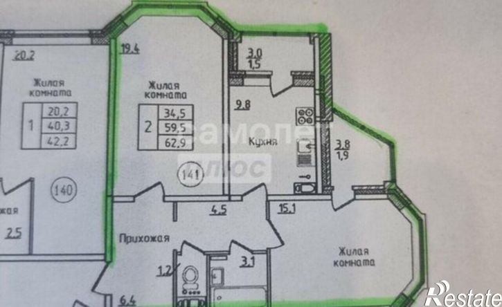 2-комн квартира Московская улица, 161,  д. 161