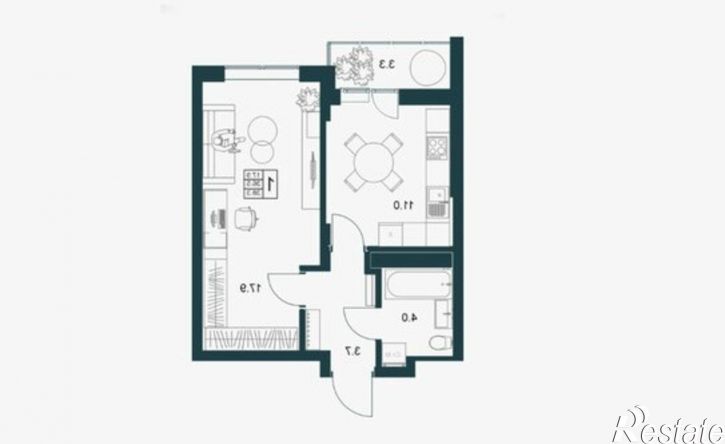 1-комн квартира Минская улица, 6Б,  д. 6Б