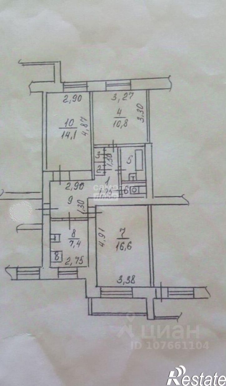 3-комн квартира ул 40 лет Октября, 37а,  д. 37а