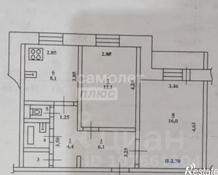 2-комн квартира ул П.А. Папина, 29А,  д. 29А