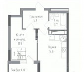 1-комн, 38 кв м, этаж 15/19 ул Тельмана, 116А