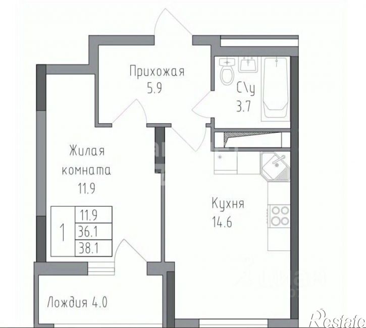 1-комн квартира в новом доме ул Тельмана, 116А,  д. 116А