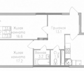 3-комн, 73 кв м, этаж 9/17 ЖК Поколение