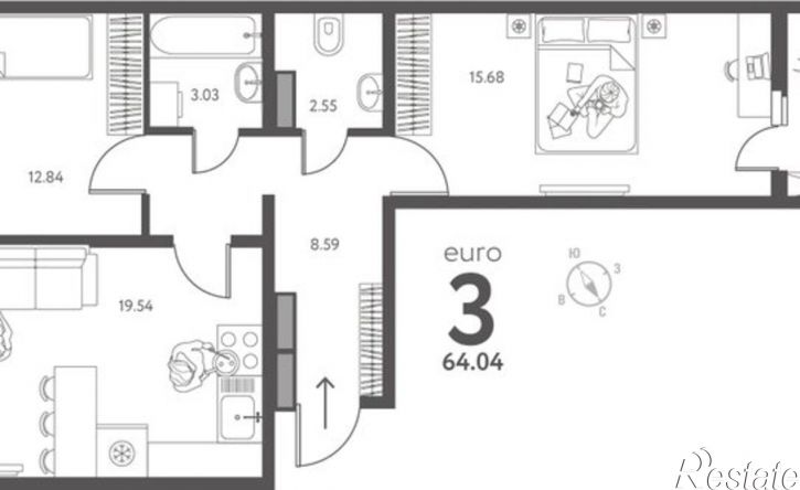 2-комн квартира ул Перова, 2Е,  д. 2Е