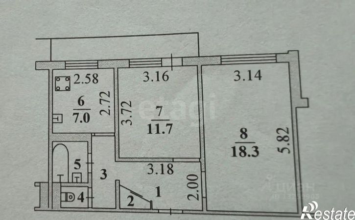 2-комн квартира ул П.И.Смородина, 14,  д. 14