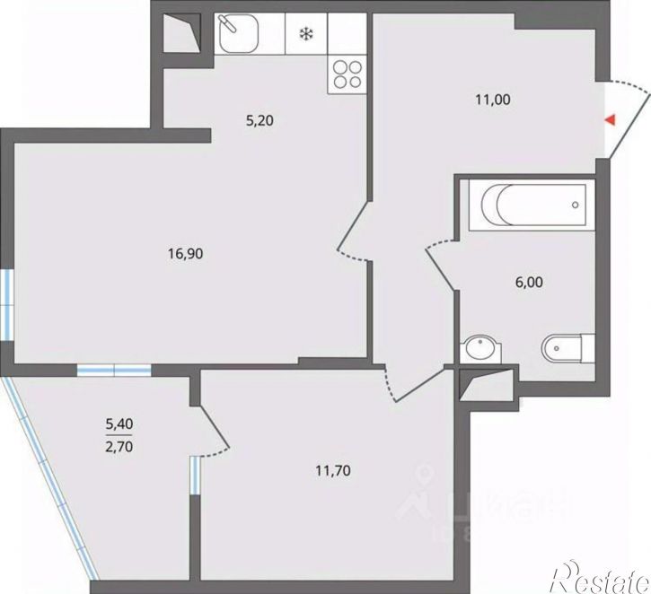 2-комн квартира в новом доме улица Игнатьева, 33 к2,  д. 33 к2