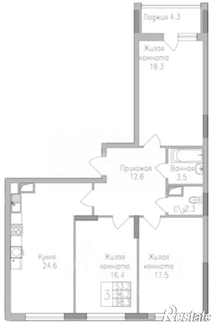 3-комн квартира в новом доме ул Тельмана, 116А,  д. 116А