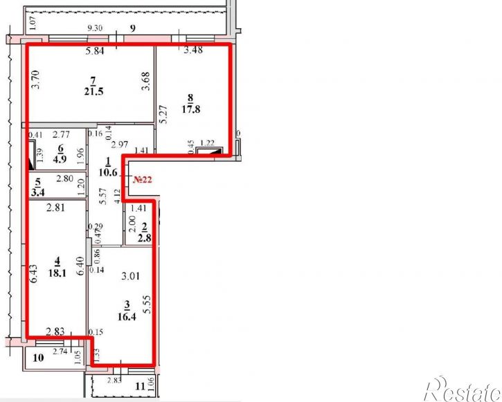 3-комн квартира Нижняя Логовая улица, д.11