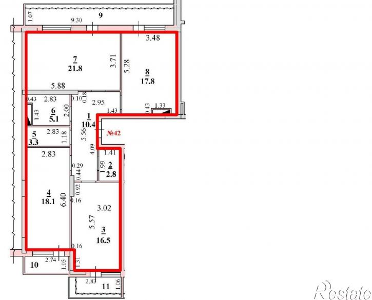 3-комн квартира Нижняя Логовая улица, д.11