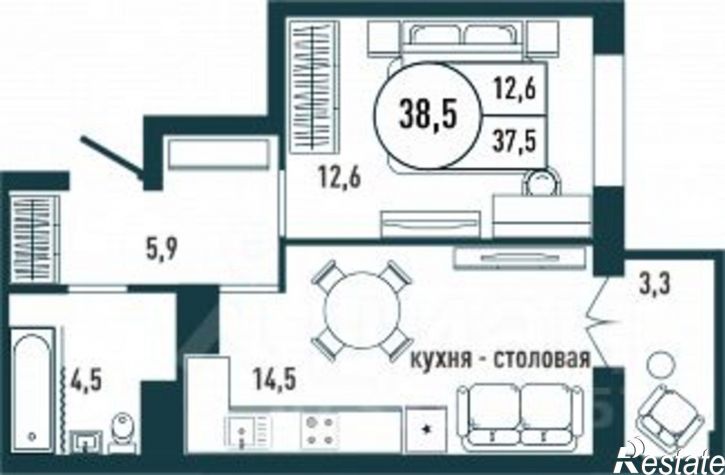 1-комн квартира в новом доме ул М.И. Неделина, 1Б/3,  д. 1Б/3
