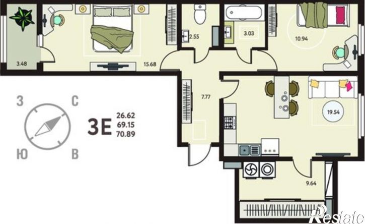 2-комн квартира улица Механизаторов, 15К