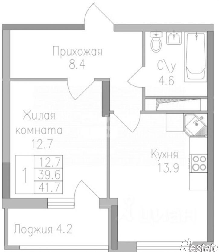 1-комн квартира в новом доме улица Тельмана, 120,  д. 120
